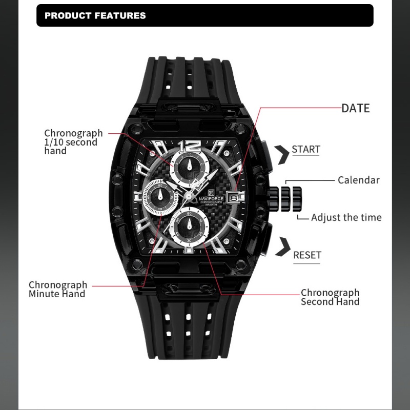 Мужские часы NAVIFORCE, водоне – обзор и цена Luxury Watch Men