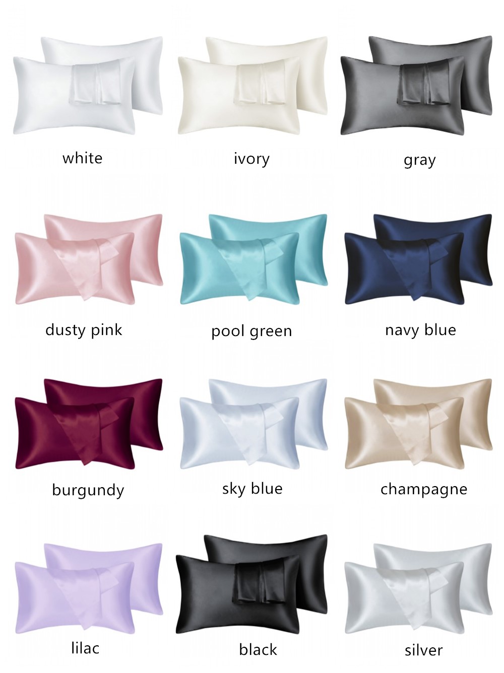 2 шт./лот, однотонные шелковис – обзор и цена Silk Pillowcase