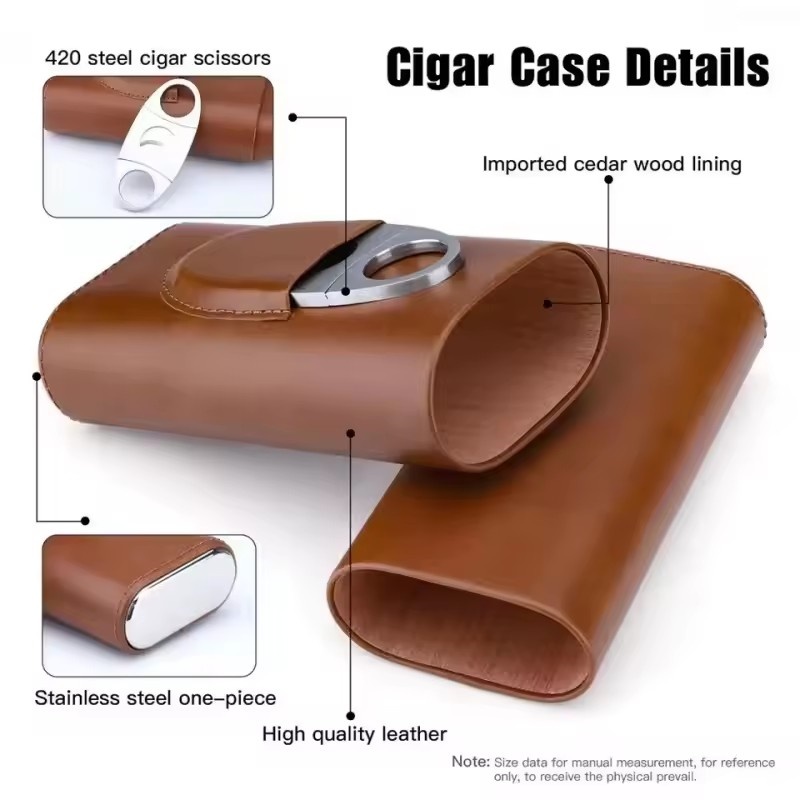 Кожаный чехол для сигар на 3-х – обзор и цена Premium Cigar Case